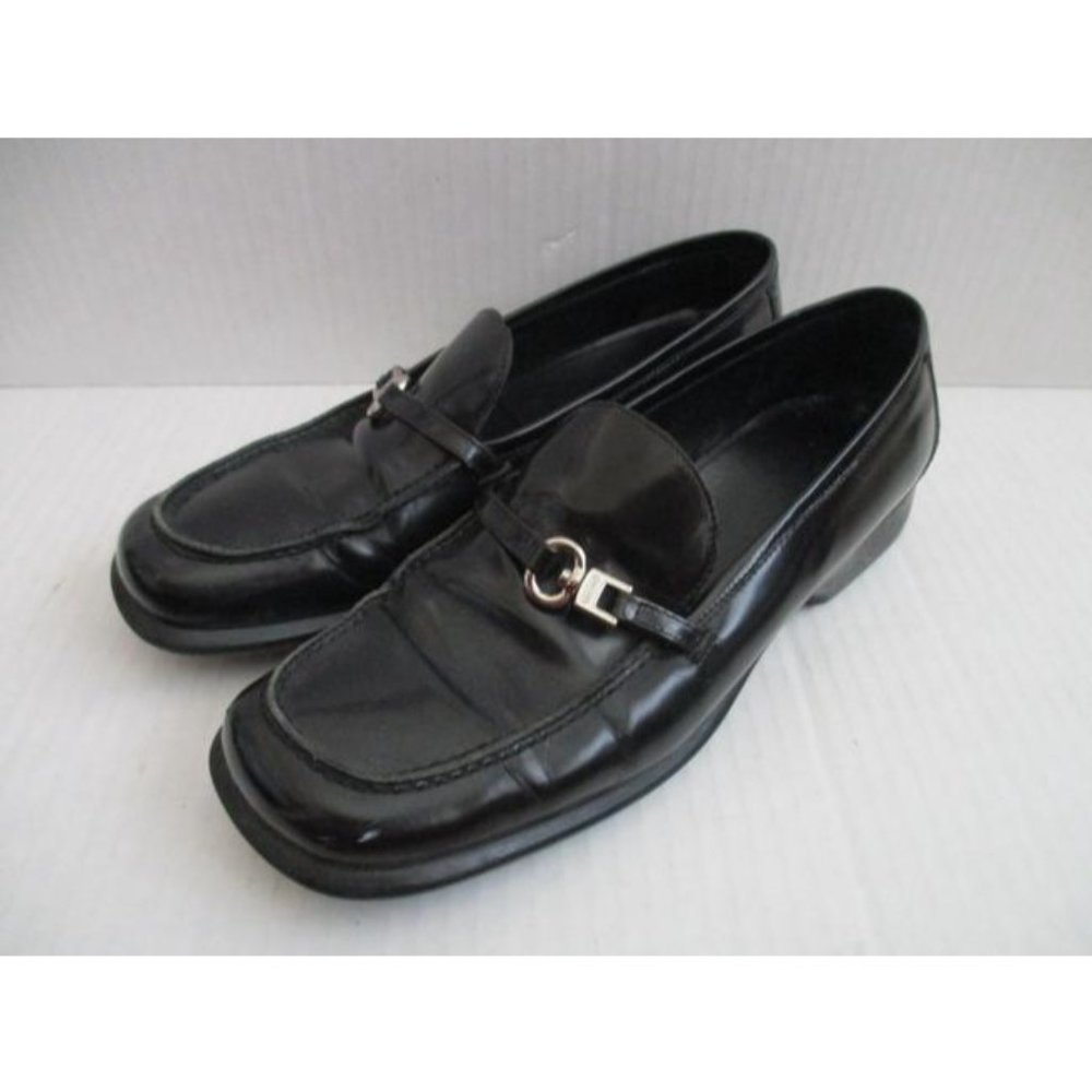 Coach Black Claudia Signature Buckle Loafers Flats - Picture 2 of 7